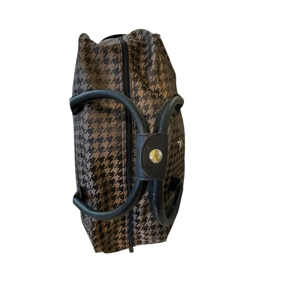 Calpak Brown and Black Houndstooth Travel Tote